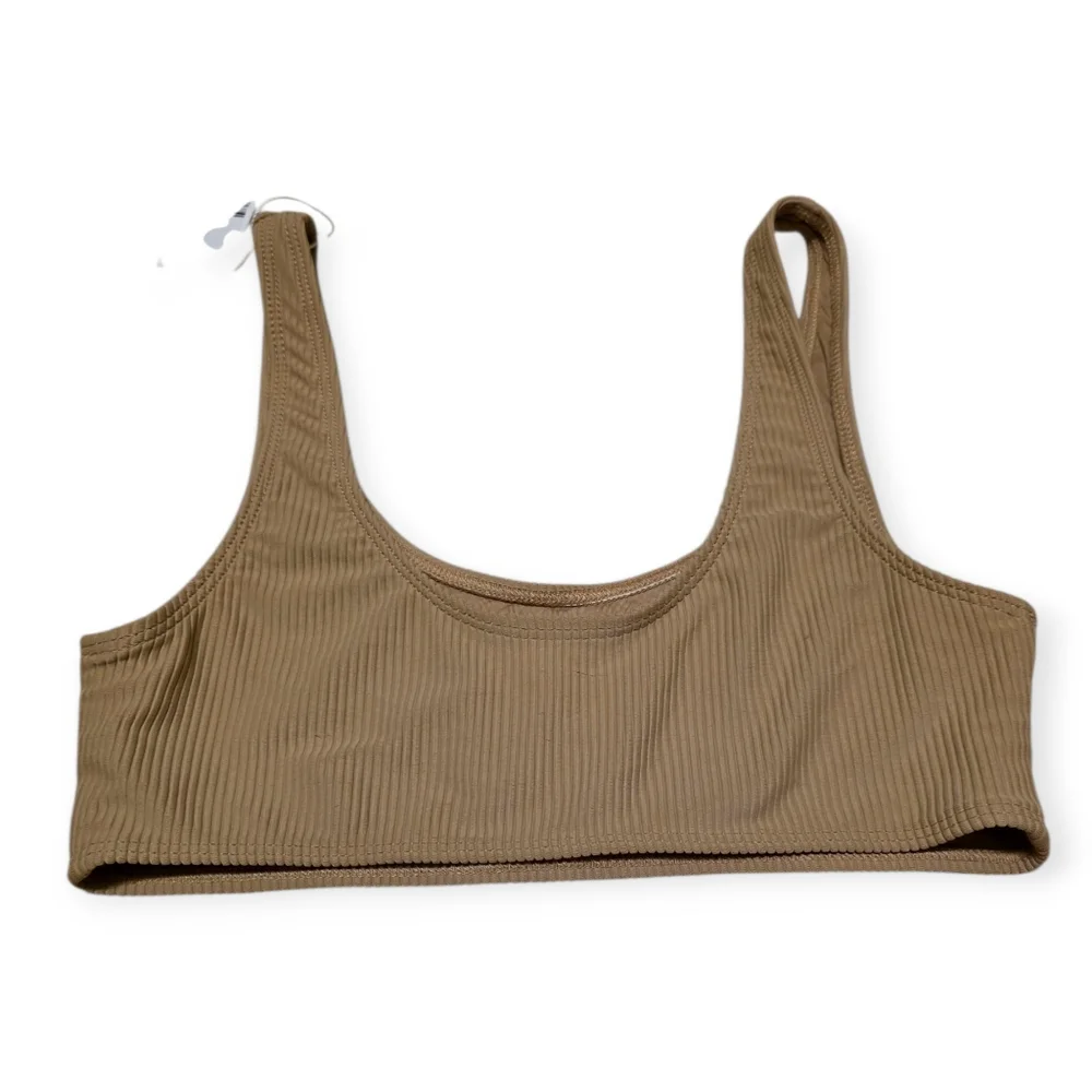 NWT Frankie's Bikinis Ribbed Connor Top & Jenna Bottom in Tan Bikini SET